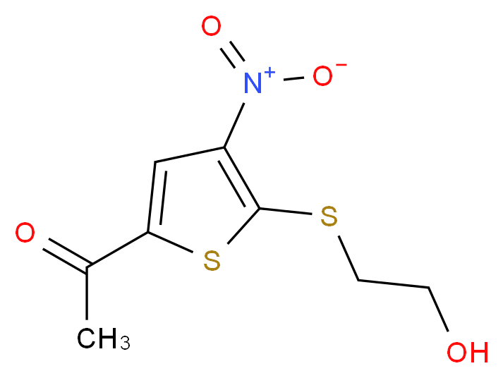 1-{5-[(2-hydroxyethyl)thio]-4-nitro-2-thienyl}ethan-1-one_Molecular_structure_CAS_845266-22-0)