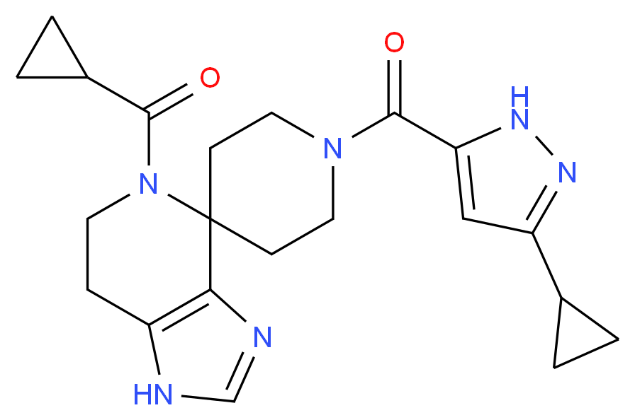 5-(cyclopropylcarbonyl)-1'-[(3-cyclopropyl-1H-pyrazol-5-yl)carbonyl]-1,5,6,7-tetrahydrospiro[imidazo[4,5-c]pyridine-4,4'-piperidine]_Molecular_structure_CAS_)