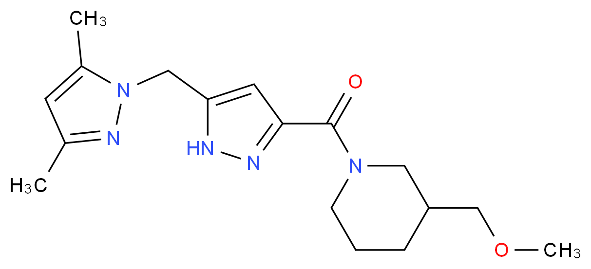 1-({5-[(3,5-dimethyl-1H-pyrazol-1-yl)methyl]-1H-pyrazol-3-yl}carbonyl)-3-(methoxymethyl)piperidine_Molecular_structure_CAS_)