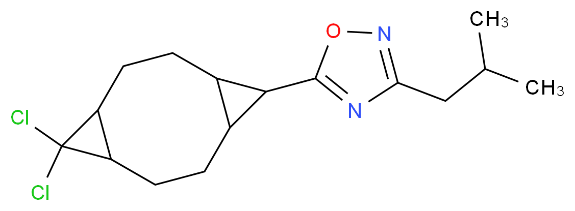 5-(10,10-dichlorotricyclo[7.1.0.0~4,6~]dec-5-yl)-3-isobutyl-1,2,4-oxadiazole_Molecular_structure_CAS_)