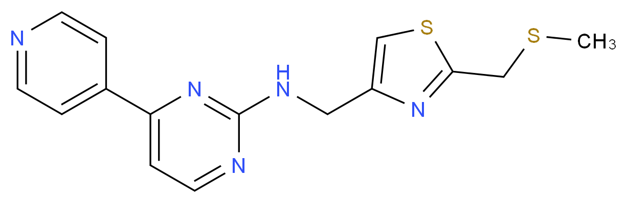 N-({2-[(methylthio)methyl]-1,3-thiazol-4-yl}methyl)-4-(4-pyridinyl)-2-pyrimidinamine_Molecular_structure_CAS_)