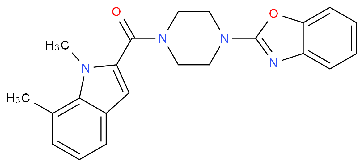 2-{4-[(1,7-dimethyl-1H-indol-2-yl)carbonyl]-1-piperazinyl}-1,3-benzoxazole_Molecular_structure_CAS_)