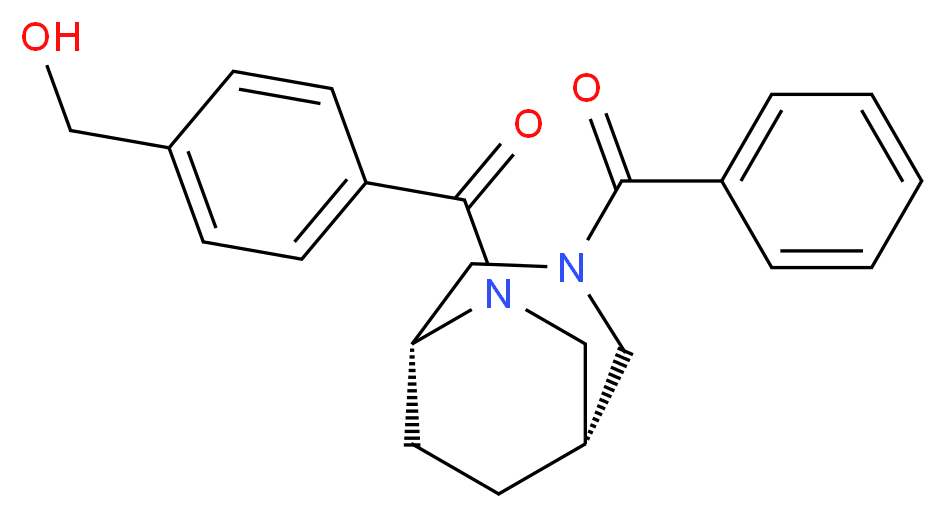 (4-{[(1S*,5R*)-3-benzoyl-3,6-diazabicyclo[3.2.2]non-6-yl]carbonyl}phenyl)methanol_Molecular_structure_CAS_)