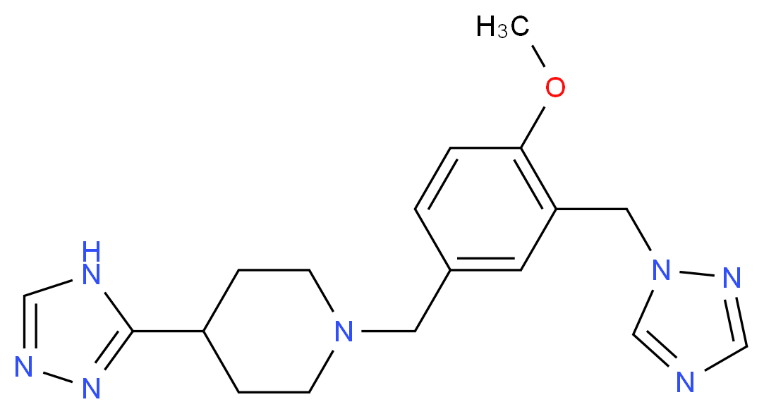 1-[4-methoxy-3-(1H-1,2,4-triazol-1-ylmethyl)benzyl]-4-(4H-1,2,4-triazol-3-yl)piperidine_Molecular_structure_CAS_)