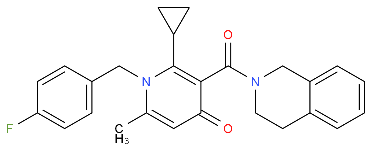 2-cyclopropyl-3-(3,4-dihydro-2(1H)-isoquinolinylcarbonyl)-1-(4-fluorobenzyl)-6-methyl-4(1H)-pyridinone_Molecular_structure_CAS_)