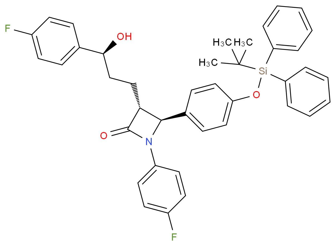 Ezetimibe Phenoxy tert-Butyldiphenylsilyl Ether_Molecular_structure_CAS_1042722-66-6)
