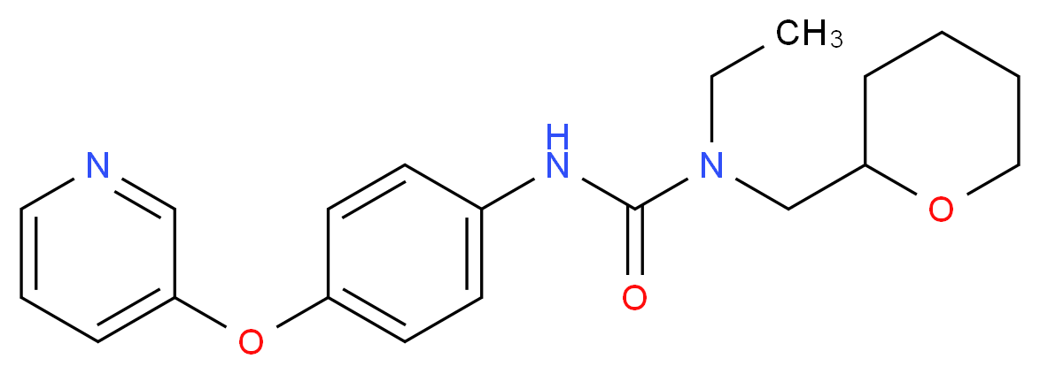 N-ethyl-N'-[4-(pyridin-3-yloxy)phenyl]-N-(tetrahydro-2H-pyran-2-ylmethyl)urea_Molecular_structure_CAS_)