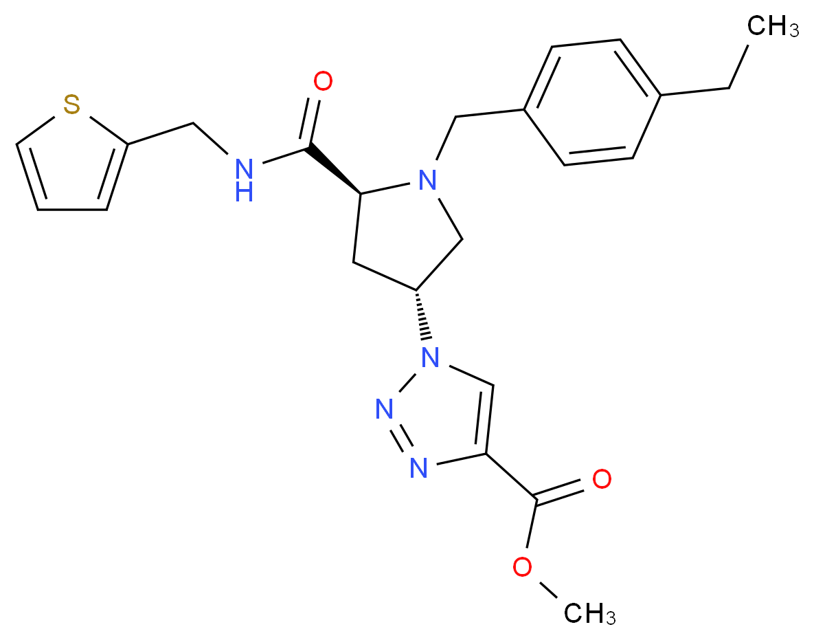 methyl 1-((3R,5S)-1-(4-ethylbenzyl)-5-{[(2-thienylmethyl)amino]carbonyl}-3-pyrrolidinyl)-1H-1,2,3-triazole-4-carboxylate_Molecular_structure_CAS_)