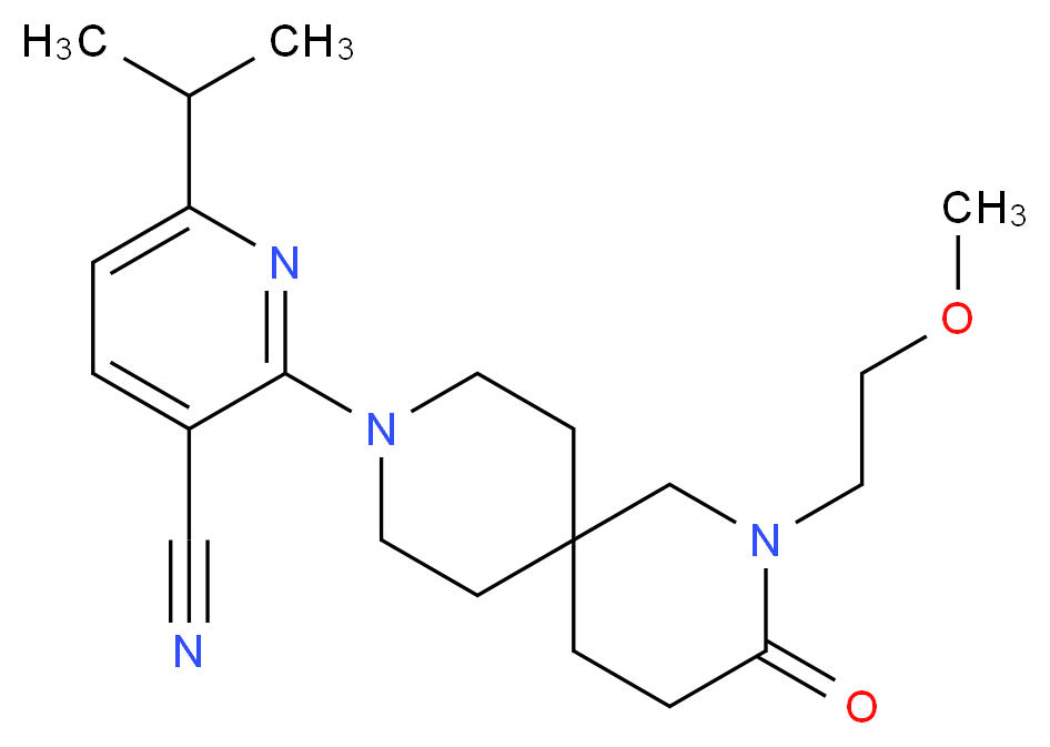 6-isopropyl-2-[2-(2-methoxyethyl)-3-oxo-2,9-diazaspiro[5.5]undec-9-yl]nicotinonitrile_Molecular_structure_CAS_)