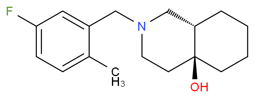 (4aS*,8aS*)-2-(5-fluoro-2-methylbenzyl)octahydroisoquinolin-4a(2H)-ol_Molecular_structure_CAS_)