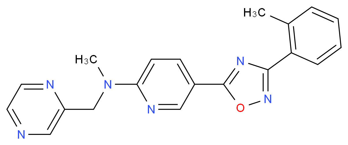 N-methyl-5-[3-(2-methylphenyl)-1,2,4-oxadiazol-5-yl]-N-(2-pyrazinylmethyl)-2-pyridinamine_Molecular_structure_CAS_)