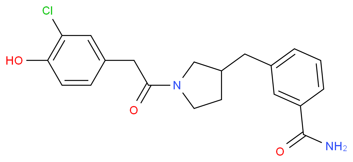 3-({1-[(3-chloro-4-hydroxyphenyl)acetyl]pyrrolidin-3-yl}methyl)benzamide_Molecular_structure_CAS_)