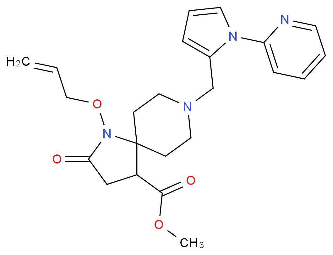methyl 1-(allyloxy)-2-oxo-8-{[1-(2-pyridinyl)-1H-pyrrol-2-yl]methyl}-1,8-diazaspiro[4.5]decane-4-carboxylate_Molecular_structure_CAS_)