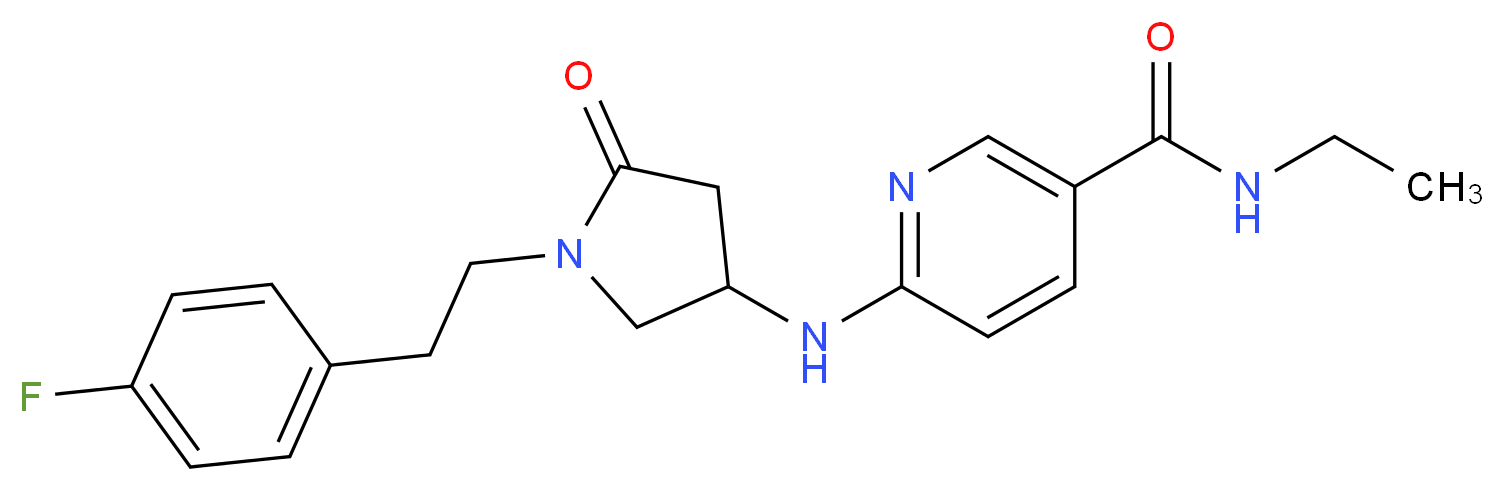 N-ethyl-6-({1-[2-(4-fluorophenyl)ethyl]-5-oxopyrrolidin-3-yl}amino)nicotinamide_Molecular_structure_CAS_)