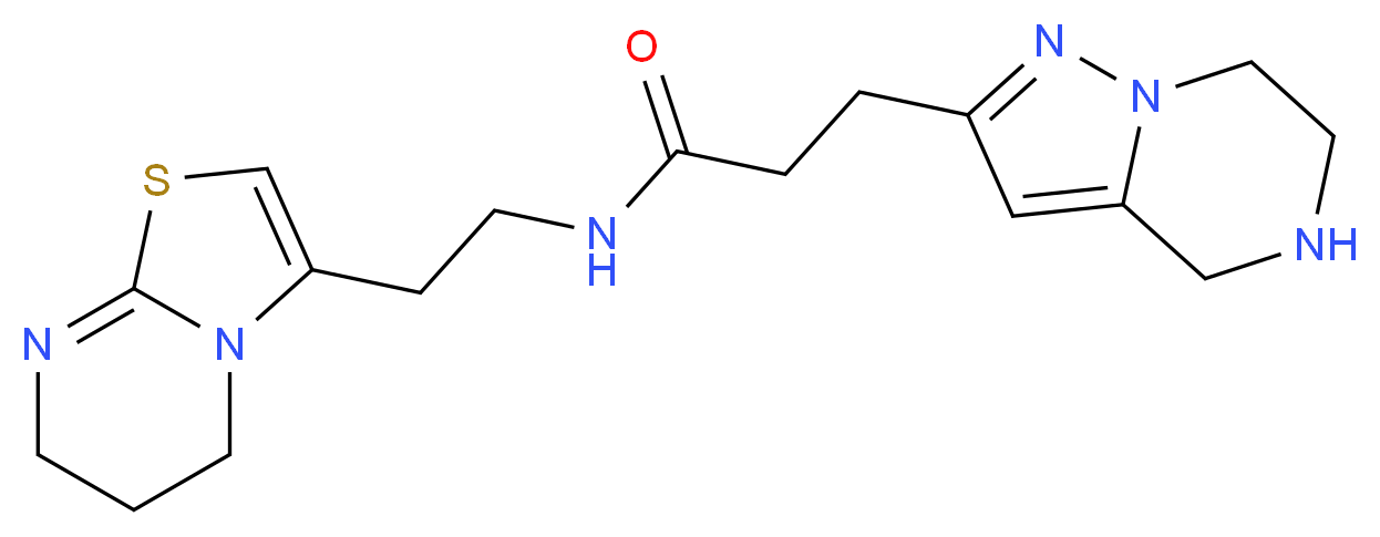 N-[2-(6,7-dihydro-5H-[1,3]thiazolo[3,2-a]pyrimidin-3-yl)ethyl]-3-(4,5,6,7-tetrahydropyrazolo[1,5-a]pyrazin-2-yl)propanamide_Molecular_structure_CAS_)