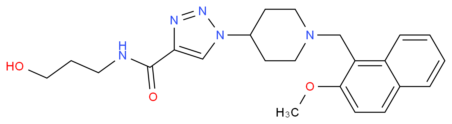 N-(3-hydroxypropyl)-1-{1-[(2-methoxy-1-naphthyl)methyl]-4-piperidinyl}-1H-1,2,3-triazole-4-carboxamide_Molecular_structure_CAS_)
