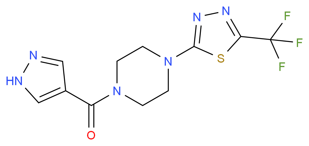 1-(1H-pyrazol-4-ylcarbonyl)-4-[5-(trifluoromethyl)-1,3,4-thiadiazol-2-yl]piperazine_Molecular_structure_CAS_)