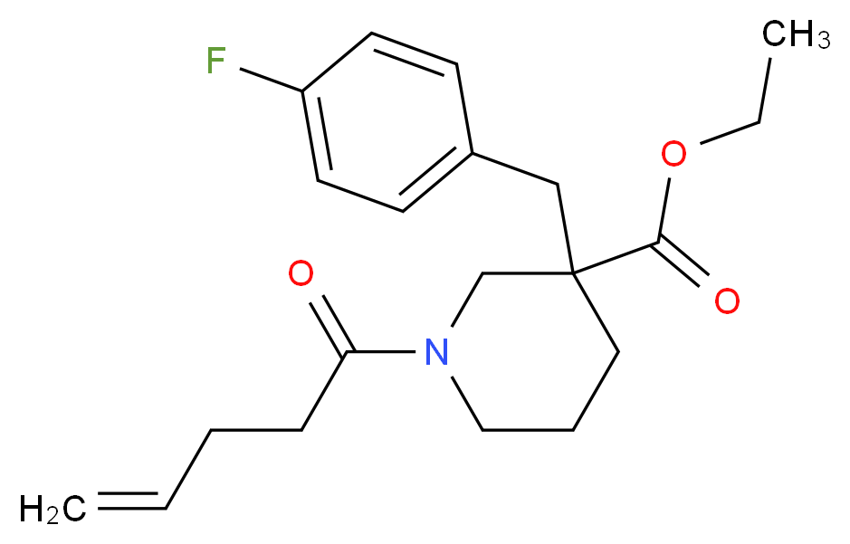 ethyl 3-(4-fluorobenzyl)-1-(4-pentenoyl)-3-piperidinecarboxylate_Molecular_structure_CAS_)
