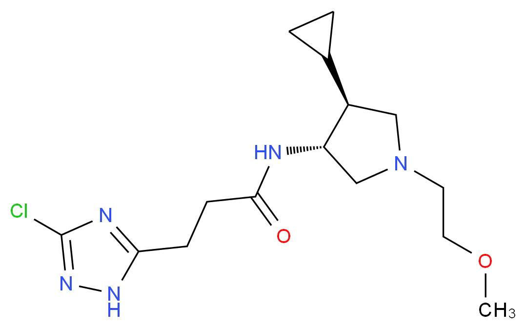 3-(3-chloro-1H-1,2,4-triazol-5-yl)-N-[(3R*,4S*)-4-cyclopropyl-1-(2-methoxyethyl)-3-pyrrolidinyl]propanamide_Molecular_structure_CAS_)