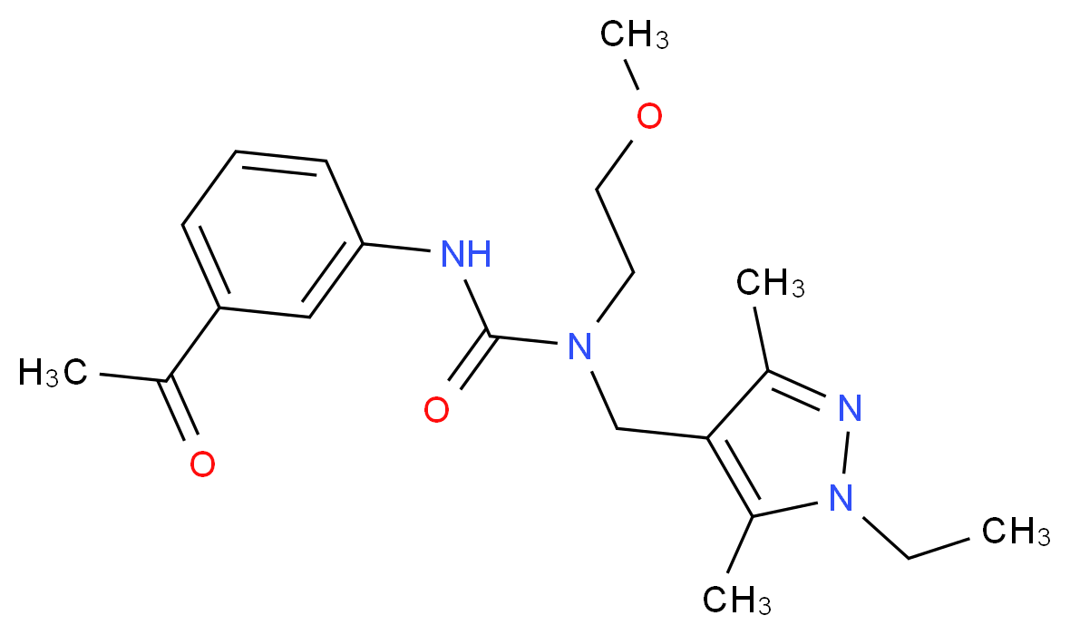 N'-(3-acetylphenyl)-N-[(1-ethyl-3,5-dimethyl-1H-pyrazol-4-yl)methyl]-N-(2-methoxyethyl)urea_Molecular_structure_CAS_)