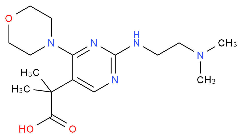 2-(2-{[2-(dimethylamino)ethyl]amino}-4-morpholin-4-ylpyrimidin-5-yl)-2-methylpropanoic acid_Molecular_structure_CAS_)