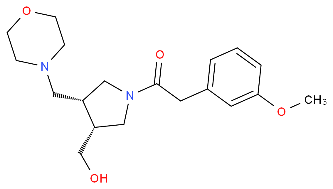 [(3R*,4R*)-1-[(3-methoxyphenyl)acetyl]-4-(4-morpholinylmethyl)-3-pyrrolidinyl]methanol_Molecular_structure_CAS_)