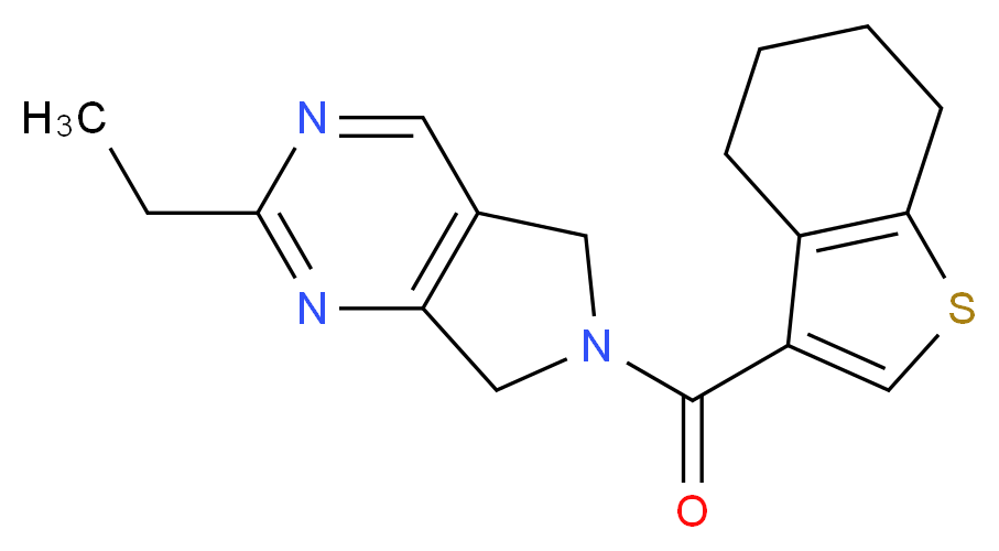 2-ethyl-6-(4,5,6,7-tetrahydro-1-benzothien-3-ylcarbonyl)-6,7-dihydro-5H-pyrrolo[3,4-d]pyrimidine_Molecular_structure_CAS_)