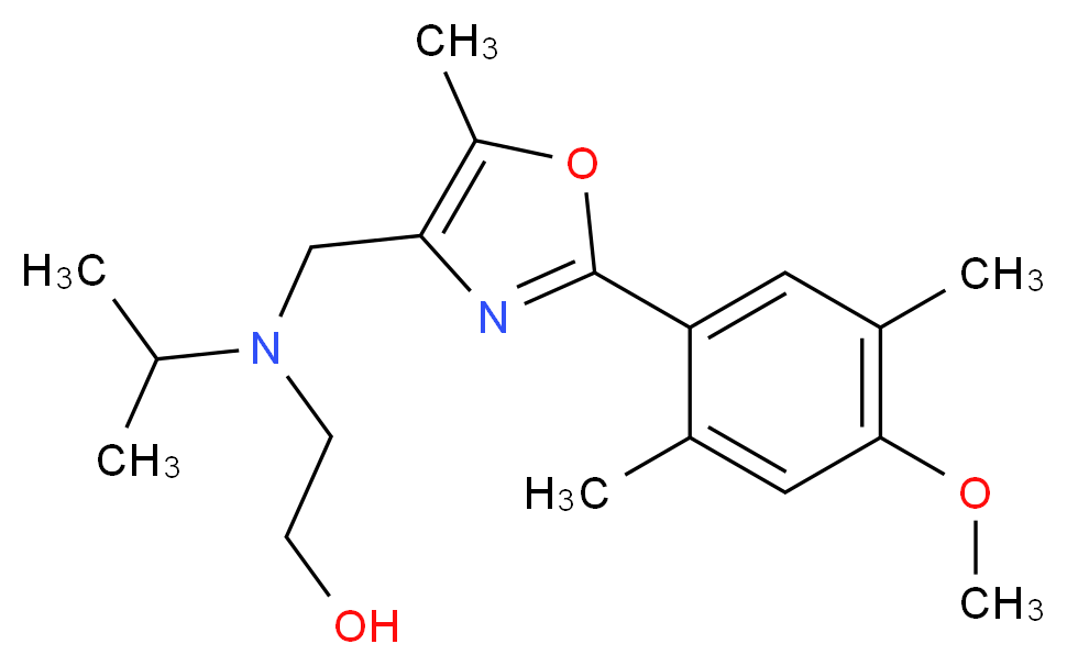 2-(isopropyl{[2-(4-methoxy-2,5-dimethylphenyl)-5-methyl-1,3-oxazol-4-yl]methyl}amino)ethanol_Molecular_structure_CAS_)