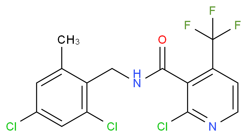2-chloro-N-(2,4-dichloro-6-methylbenzyl)-4-(trifluoromethyl)nicotinamide_Molecular_structure_CAS_)