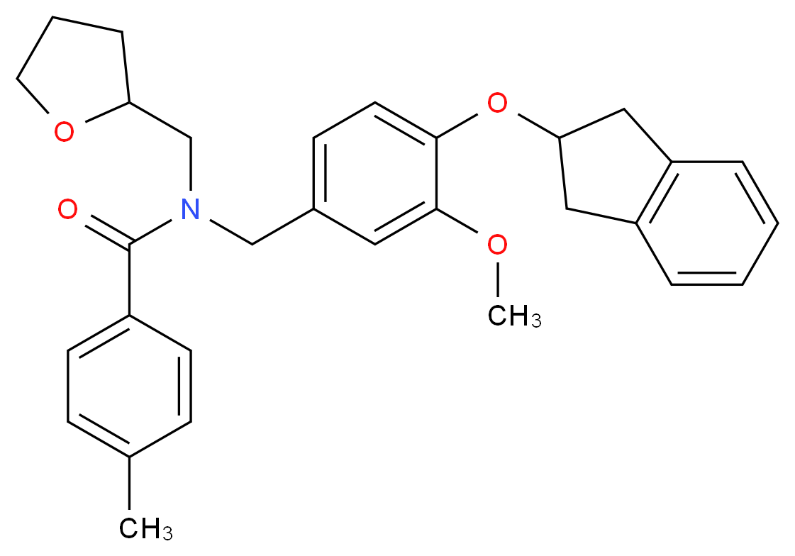 N-[4-(2,3-dihydro-1H-inden-2-yloxy)-3-methoxybenzyl]-4-methyl-N-(tetrahydro-2-furanylmethyl)benzamide_Molecular_structure_CAS_)
