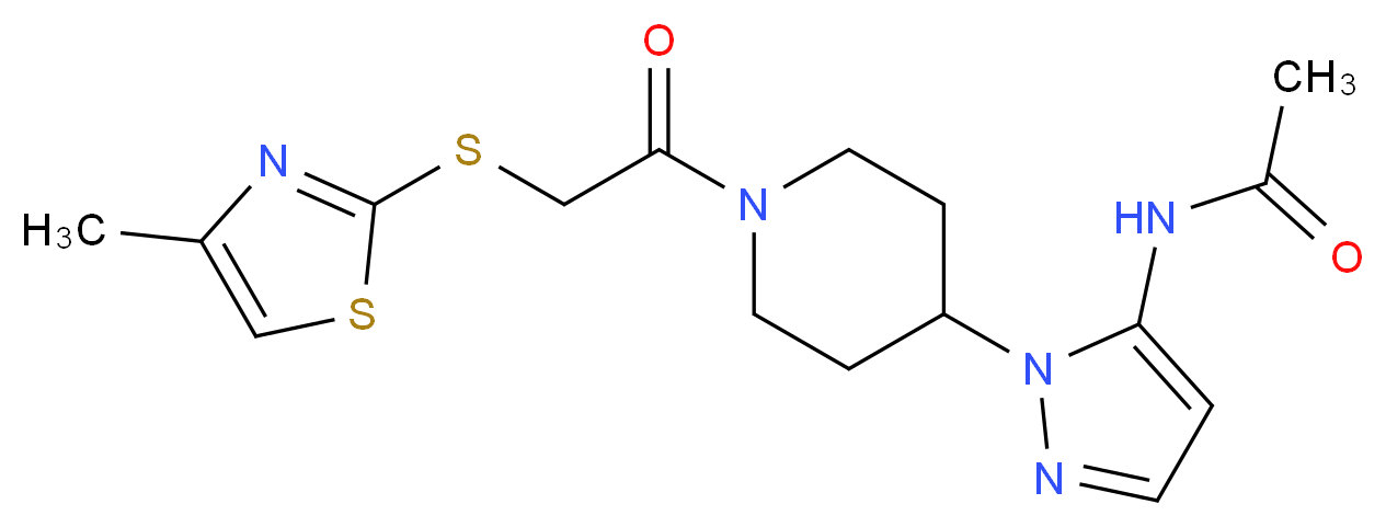 N-[1-(1-{2-[(4-methyl-1,3-thiazol-2-yl)thio]acetyl}-4-piperidinyl)-1H-pyrazol-5-yl]acetamide_Molecular_structure_CAS_)