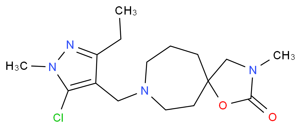 8-[(5-chloro-3-ethyl-1-methyl-1H-pyrazol-4-yl)methyl]-3-methyl-1-oxa-3,8-diazaspiro[4.6]undecan-2-one_Molecular_structure_CAS_)