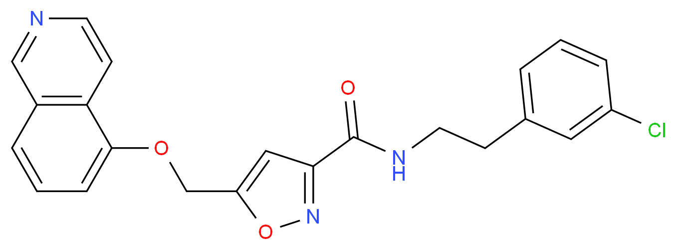 N-[2-(3-chlorophenyl)ethyl]-5-[(5-isoquinolinyloxy)methyl]-3-isoxazolecarboxamide_Molecular_structure_CAS_)