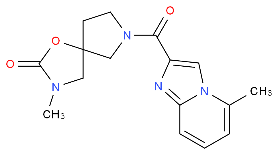 3-methyl-7-[(5-methylimidazo[1,2-a]pyridin-2-yl)carbonyl]-1-oxa-3,7-diazaspiro[4.4]nonan-2-one_Molecular_structure_CAS_)