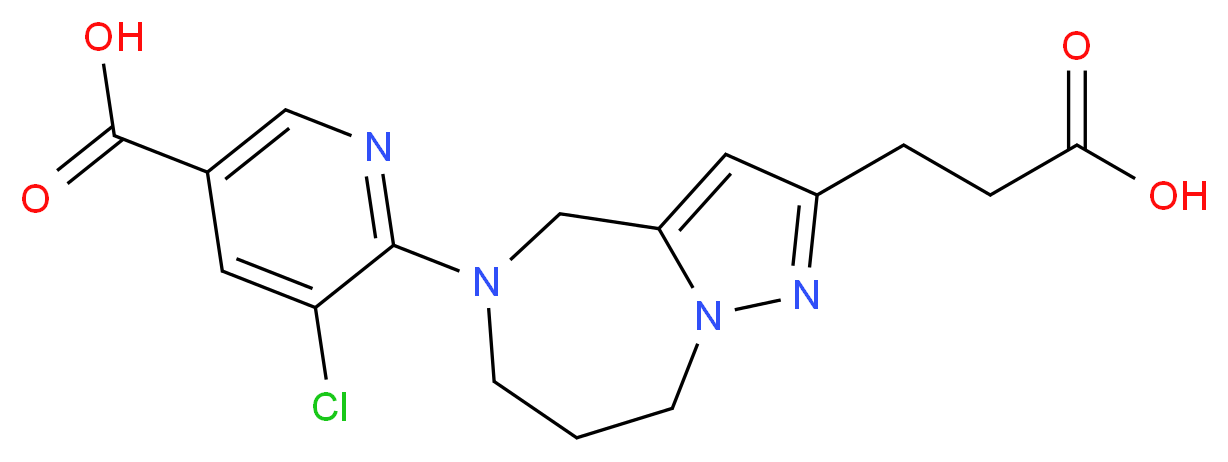 6-[2-(2-carboxyethyl)-7,8-dihydro-4H-pyrazolo[1,5-a][1,4]diazepin-5(6H)-yl]-5-chloronicotinic acid_Molecular_structure_CAS_)