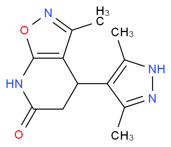 4-(3,5-dimethyl-1H-pyrazol-4-yl)-3-methyl-4,7-dihydroisoxazolo[5,4-b]pyridin-6(5H)-one_Molecular_structure_CAS_)
