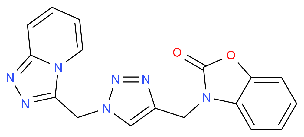 3-{[1-([1,2,4]triazolo[4,3-a]pyridin-3-ylmethyl)-1H-1,2,3-triazol-4-yl]methyl}-1,3-benzoxazol-2(3H)-one_Molecular_structure_CAS_)