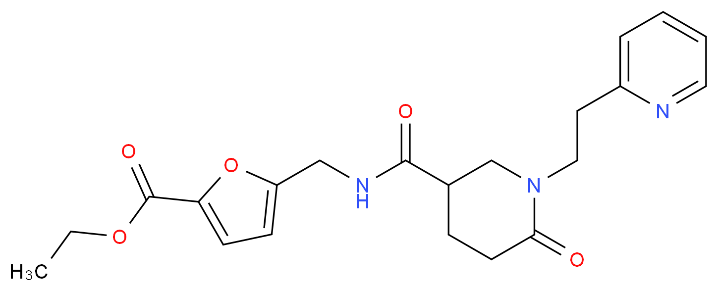 ethyl 5-{[({6-oxo-1-[2-(2-pyridinyl)ethyl]-3-piperidinyl}carbonyl)amino]methyl}-2-furoate_Molecular_structure_CAS_)