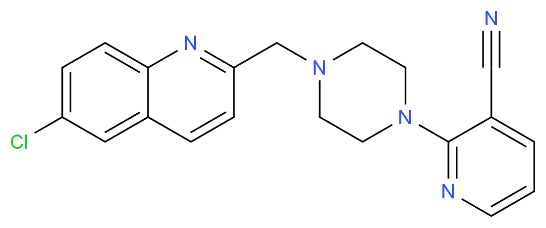 2-{4-[(6-chloroquinolin-2-yl)methyl]piperazin-1-yl}nicotinonitrile_Molecular_structure_CAS_)