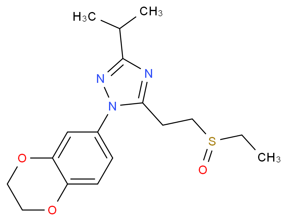 1-(2,3-dihydro-1,4-benzodioxin-6-yl)-5-[2-(ethylsulfinyl)ethyl]-3-isopropyl-1H-1,2,4-triazole_Molecular_structure_CAS_)