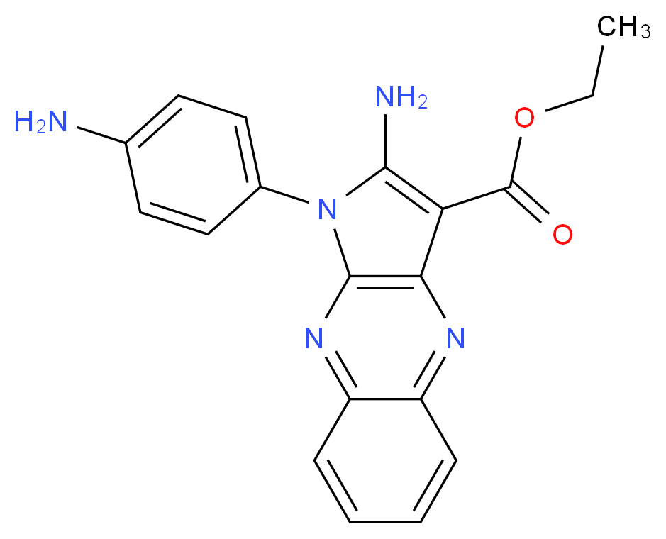 2-Amino-1-(4-amino-phenyl)-1H-pyrrolo[2,3-b]quinoxaline-3-carboxylic acid ethyl ester_Molecular_structure_CAS_)