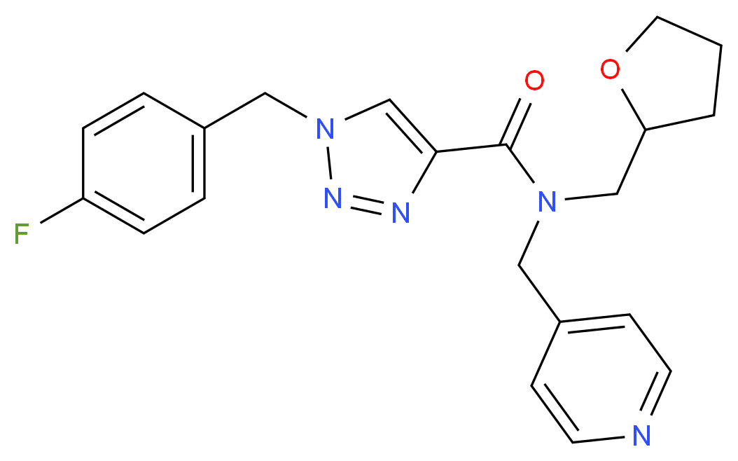 1-(4-fluorobenzyl)-N-(4-pyridinylmethyl)-N-(tetrahydro-2-furanylmethyl)-1H-1,2,3-triazole-4-carboxamide_Molecular_structure_CAS_)