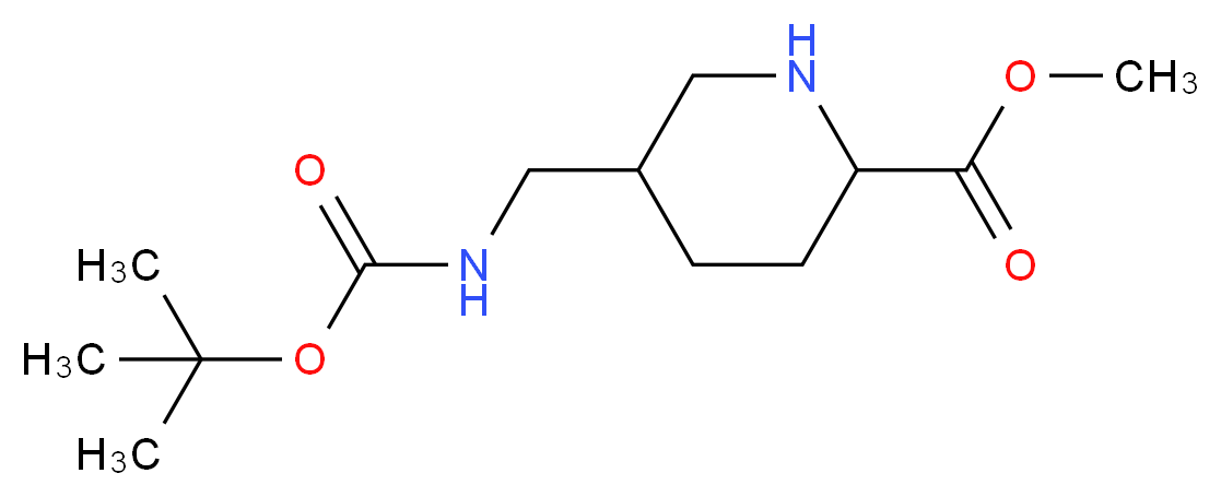 methyl 5-({[(tert-butoxy)carbonyl]amino}methyl)piperidine-2-carboxylate_Molecular_structure_CAS_)