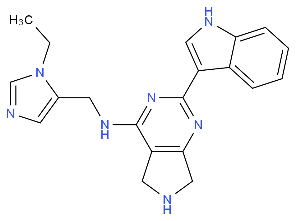 N-[(1-ethyl-1H-imidazol-5-yl)methyl]-2-(1H-indol-3-yl)-6,7-dihydro-5H-pyrrolo[3,4-d]pyrimidin-4-amine_Molecular_structure_CAS_)