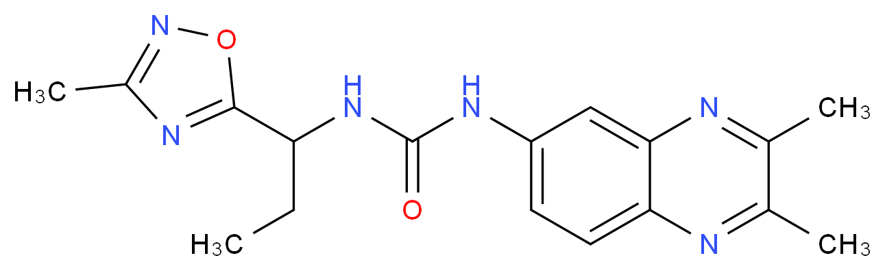 N-(2,3-dimethylquinoxalin-6-yl)-N'-[1-(3-methyl-1,2,4-oxadiazol-5-yl)propyl]urea_Molecular_structure_CAS_)