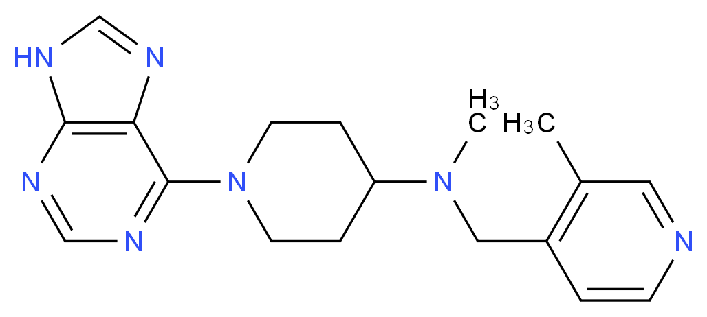 N-methyl-N-[(3-methylpyridin-4-yl)methyl]-1-(9H-purin-6-yl)piperidin-4-amine_Molecular_structure_CAS_)