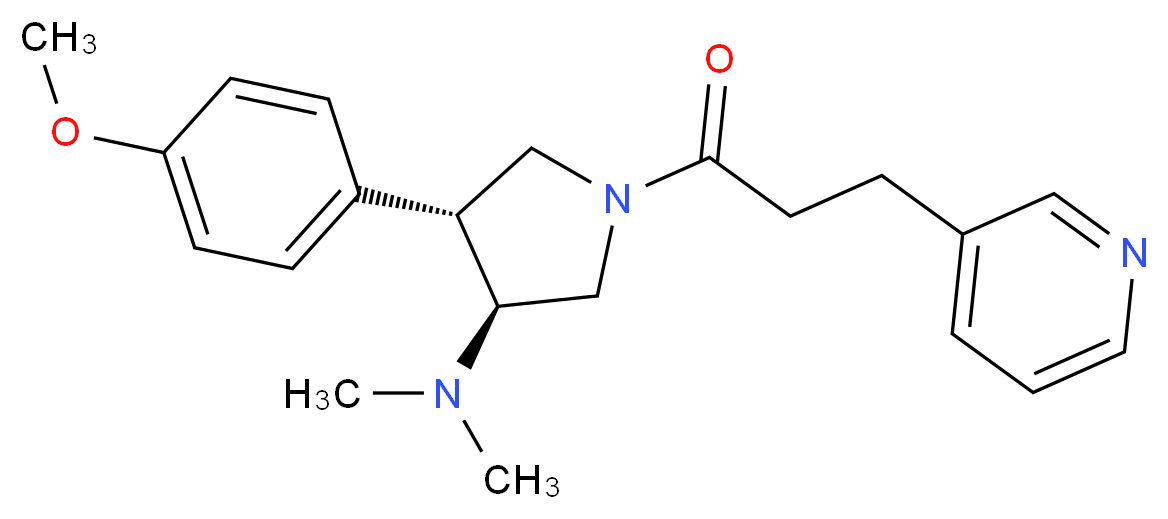 (3S*,4R*)-4-(4-methoxyphenyl)-N,N-dimethyl-1-[3-(3-pyridinyl)propanoyl]-3-pyrrolidinamine_Molecular_structure_CAS_)