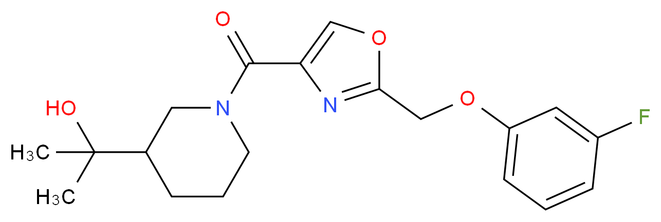 2-[1-({2-[(3-fluorophenoxy)methyl]-1,3-oxazol-4-yl}carbonyl)piperidin-3-yl]propan-2-ol_Molecular_structure_CAS_)