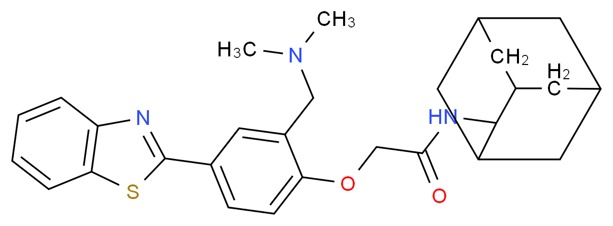 N-2-adamantyl-2-{4-(1,3-benzothiazol-2-yl)-2-[(dimethylamino)methyl]phenoxy}acetamide_Molecular_structure_CAS_)