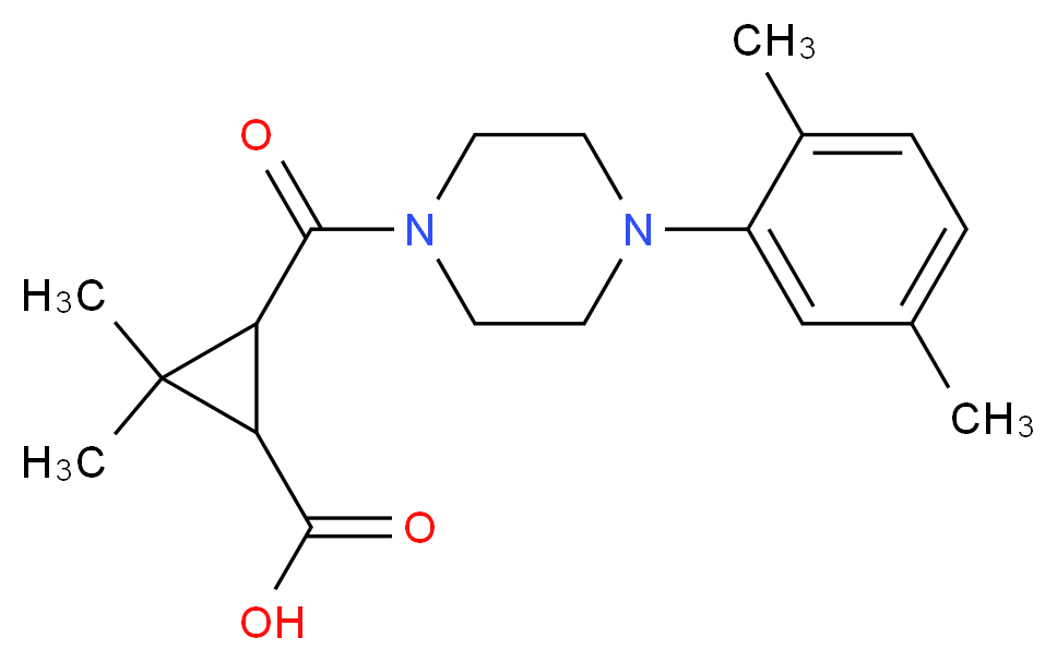 3-{[4-(2,5-Dimethylphenyl)piperazin-1-yl]-carbonyl}-2,2-dimethylcyclopropanecarboxylic acid_Molecular_structure_CAS_)